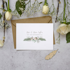 Personalised Photo Foliage Blush Thank You Cards