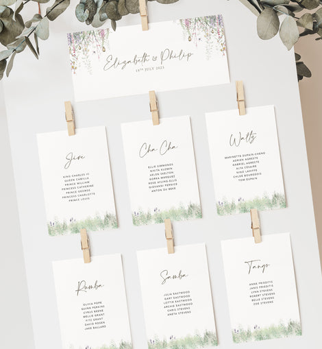 Whimsical '23 Wedding Seating Plan Cards, Foliage Chart, Modern Table Plan Cards