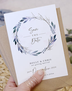 winter wedding save the date cards