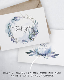 personalised thank you cards for our winter wedding