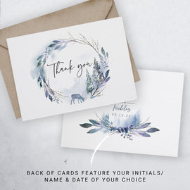personalised thank you cards for our winter wedding