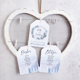 Winter Wedding Seating Plan cards