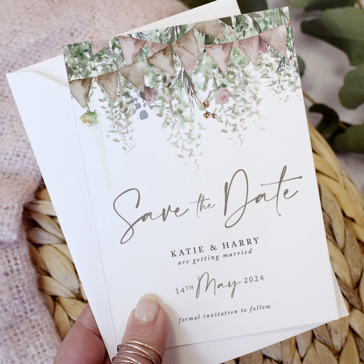 Whimsical Barn A6 Save the date cards