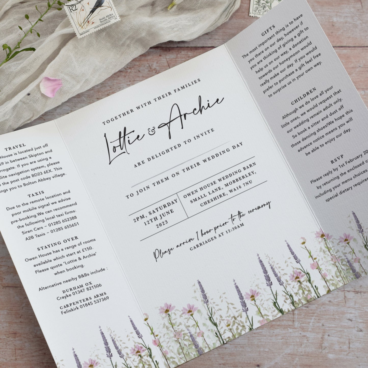 Whisper Gatefold Wedding Invitation
