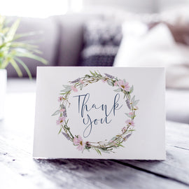 'Whisper Wreath' Personalised Photo Wedding Thank You Cards