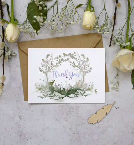 'Wildflower' Woodland Wedding Thank You Cards