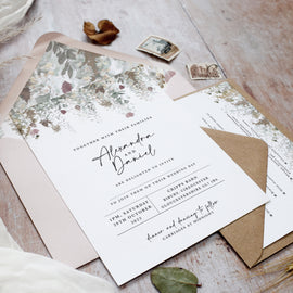 Autumn Foliage Flat Wedding Invitation