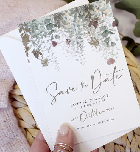 Autumn Foliage A6 Save the date cards