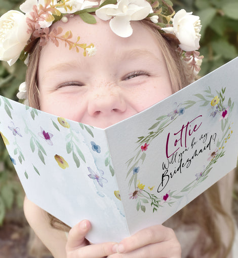 'Flower Press' Will you be my bridesmaid card