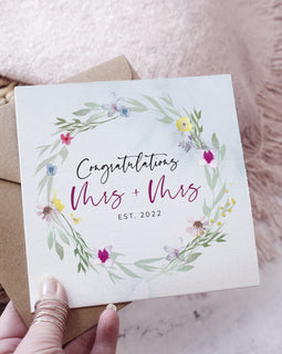 'Flower Press' personalised wedding cards