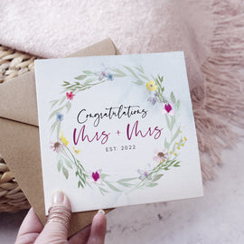 'Flower Press' personalised wedding cards
