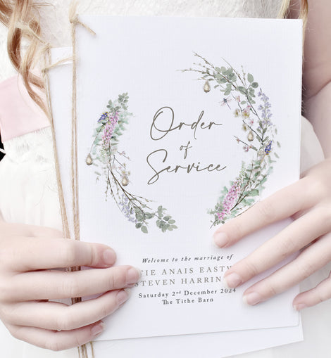 8 PAGE Whimsical Wreath Order of Service