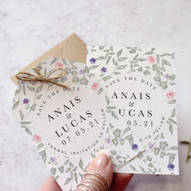 Wedding save the date cards from our "secret garden' collection