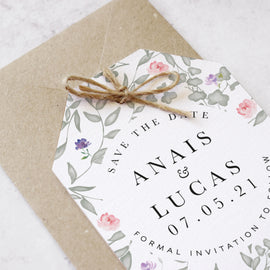 'Secret Garden' Personalised Wedding Save the Date Cards