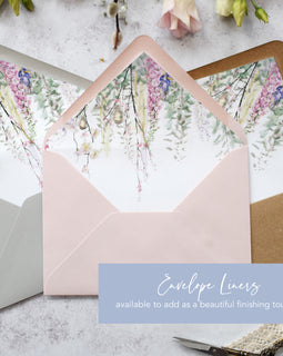 envelope liners for a spring wedding
