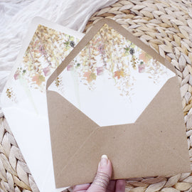 autumn wedding envelope liners