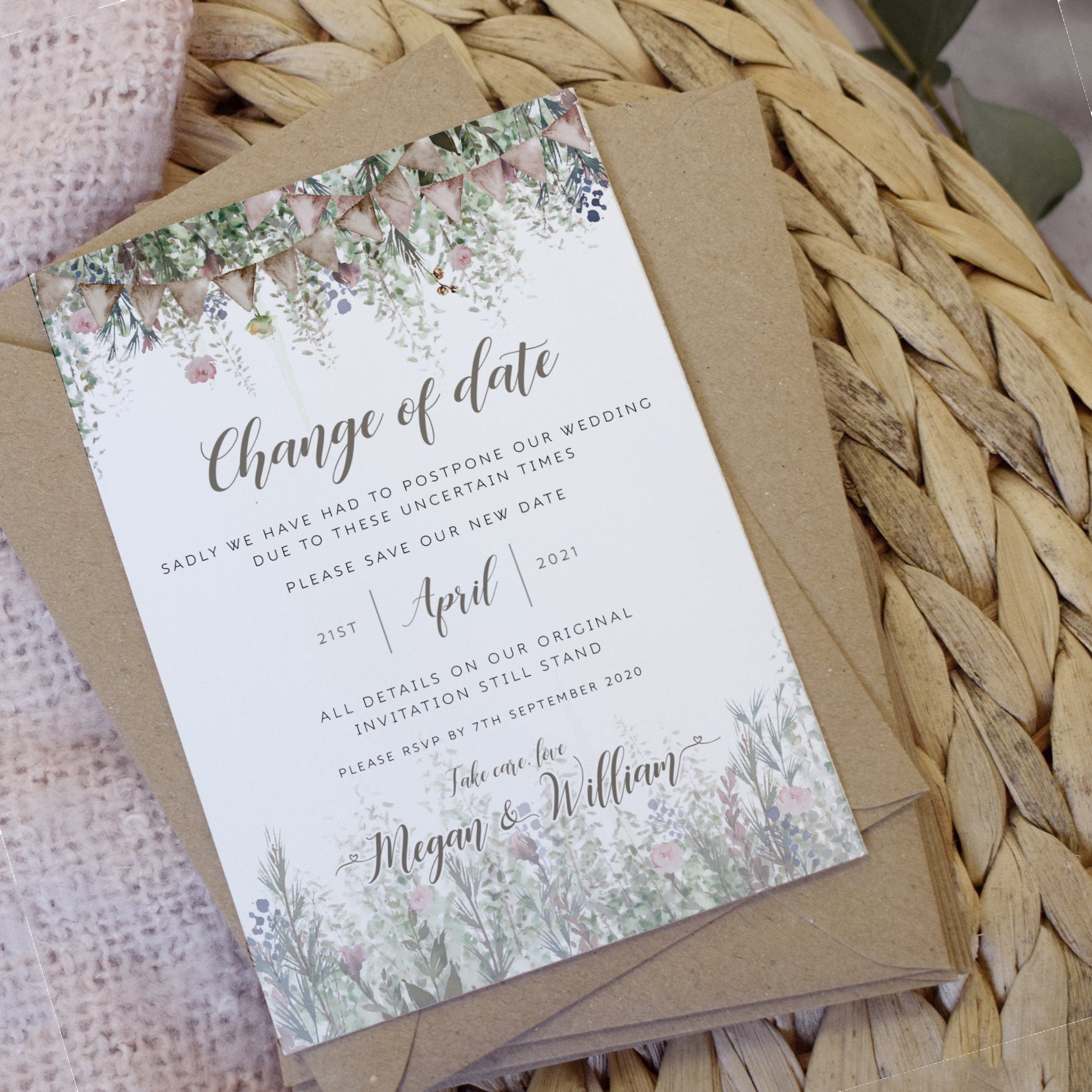 'Whimsical Barn' Wedding Change the date cards