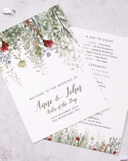 Christmas Wedding Order of Service / wedding program