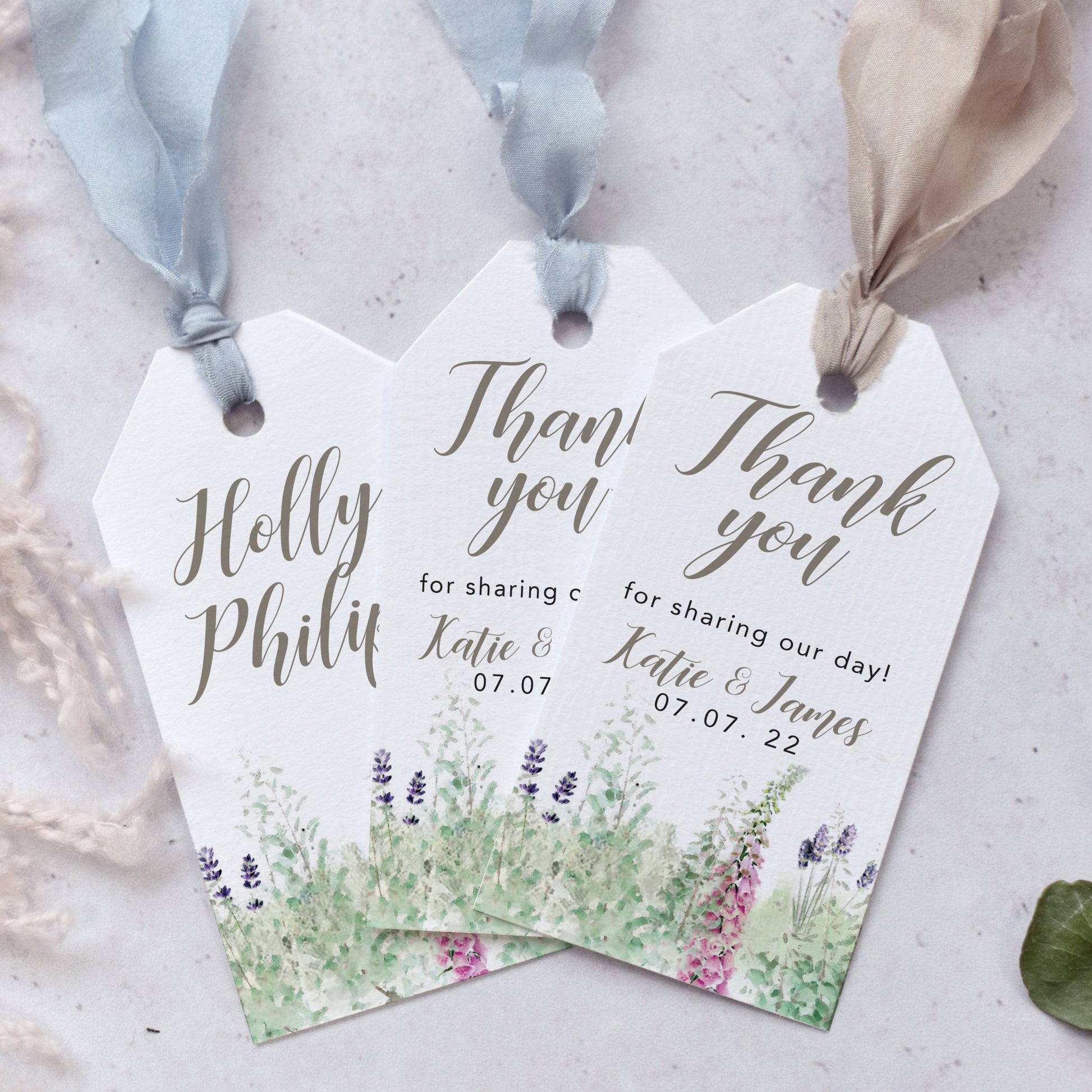 Whimsical Spring wedding favour tags