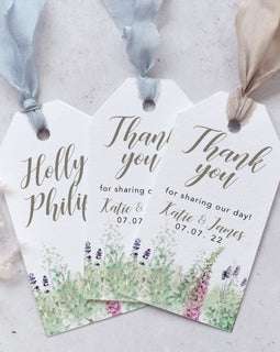 Whimsical Spring wedding favour tags