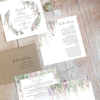 whimsical wedding invitation suite