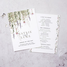 Rustic Wedding Order of the day from from our 'Whisper' collection