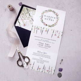 'Whisper Wreath' rustic wedding invites