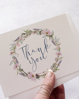 'Whisper Wreath' Wedding Thank You Postcards