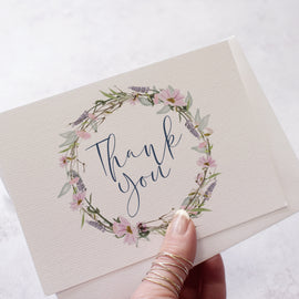 'Whisper Wreath' Wedding Thank You Postcards