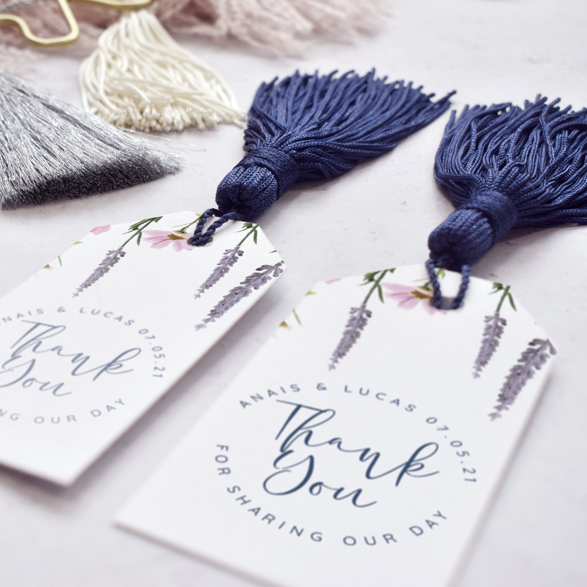 'Whisper' wedding favour tags