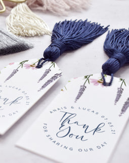 'Whisper' wedding favour tags