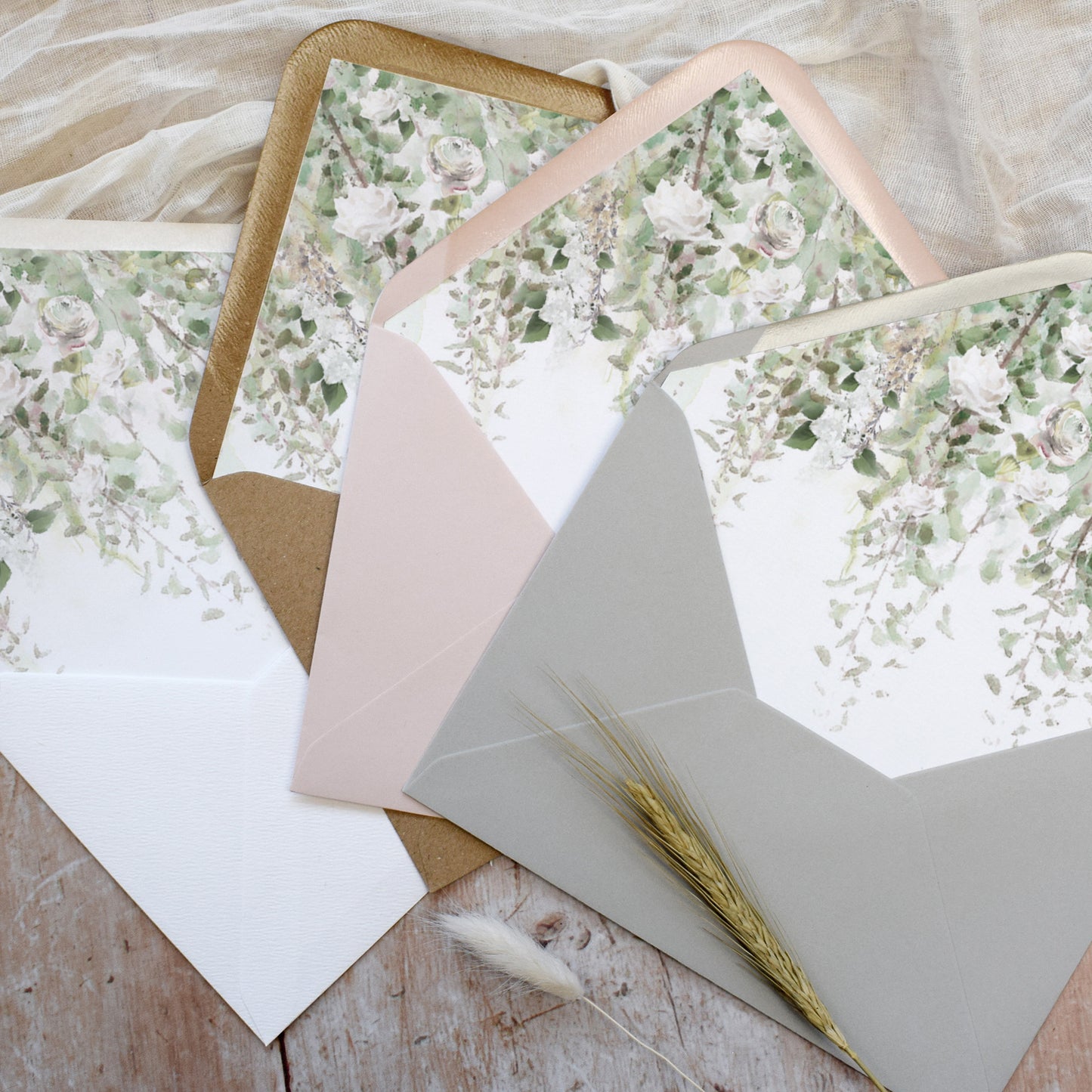 greenery wedding envelopes