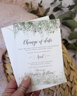 'Whimsical Windsor' Wedding change the date cards