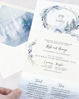 Christmas wedding invites from our Winter Wedding collection