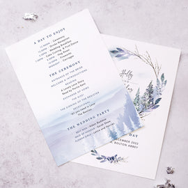 Order of the Day for a winter wedding