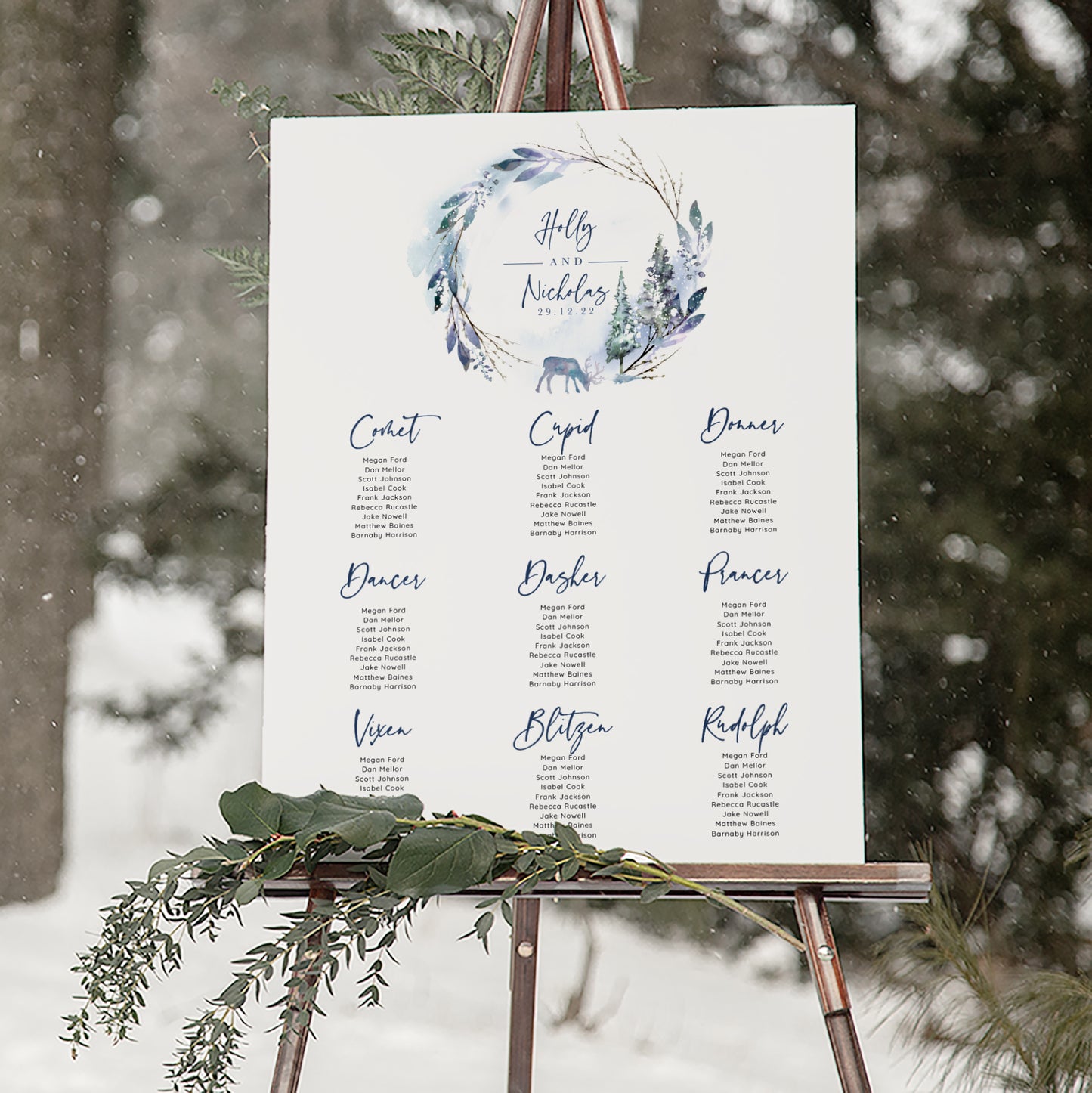 Winter Wedding Table Plan